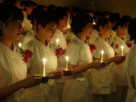 弘前市医師会看護専門学校の「看護の誓い式」